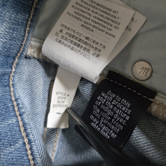 Madewell Jeans Women's Blue Denim 9" High-Rise Skinny Crop With Raw Hem Size 25 - Picture 14 of 16